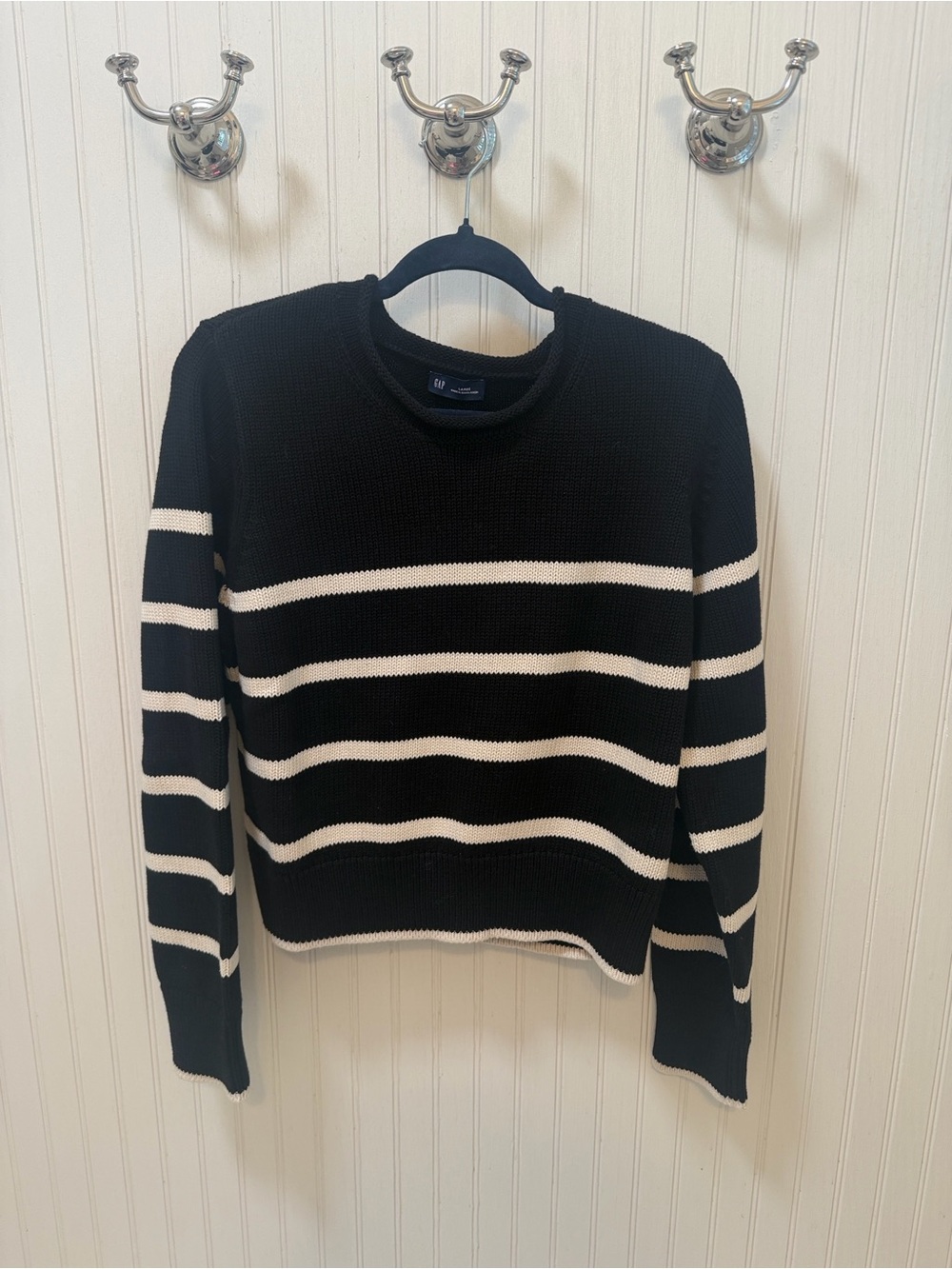 Gap- Black & White Striped Rollneck Sweater